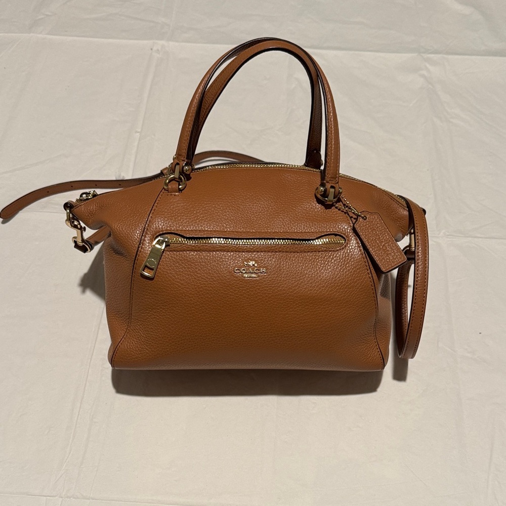 Coach Tan Leather Prairie Satchel IM/Light Saddle Gold Hardware